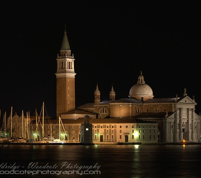 Night time view of Isola San Maggiore, Venice