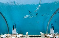 Interior of  Ithaa underwater restaurant