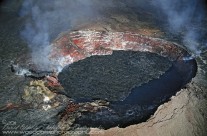 Over-flying the active crater of Kilauea Volcano on Hawaii’s Big Island