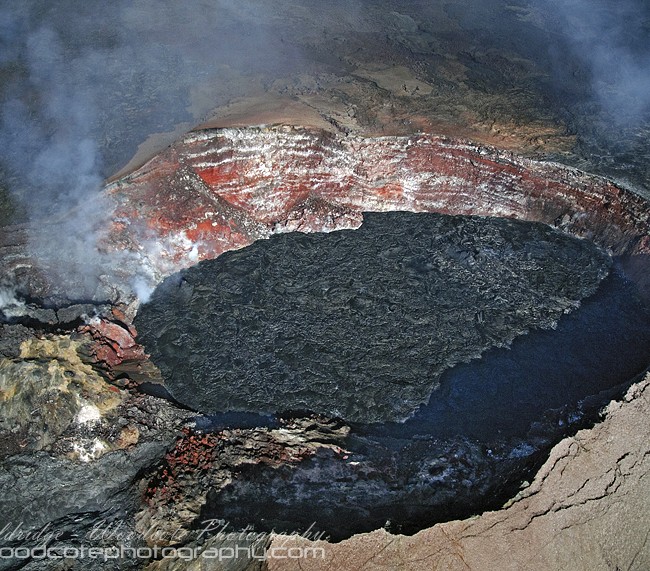 Over-flying the active crater of Kilauea Volcano on Hawaii’s Big Island