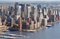 Lower Manhattan from above the Hudson River