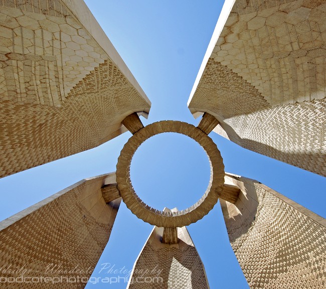 Looking up through centre of Russian Monument, Aswan.