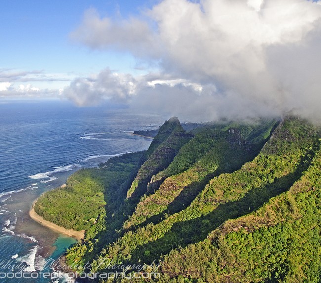Napali Coast, Kauai – aerial view