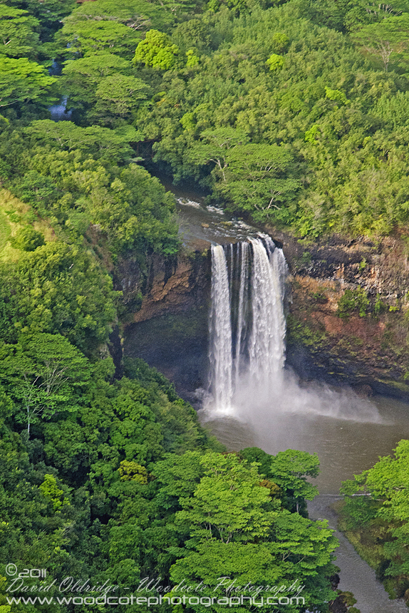 Aerial view of Kahili Falls, Kauai